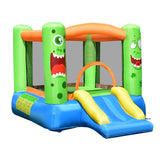 NNECW Inflatable Bounce Playhouse with Basketball Rim & Slide & Carrying Bag without Blower