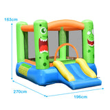 NNECW Inflatable Bounce Playhouse with Basketball Rim & Slide & Carrying Bag without Blower