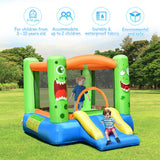 NNECW Inflatable Bounce Playhouse with Basketball Rim & Slide & Carrying Bag without Blower