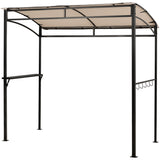 NNECW Patio Barbecue Canopy with Serving Shelf and Storage Hooks for Garden-Beige