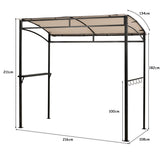 NNECW Patio Barbecue Canopy with Serving Shelf and Storage Hooks for Garden-Beige