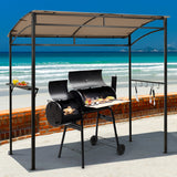 NNECW Patio Barbecue Canopy with Serving Shelf and Storage Hooks for Garden-Coffee