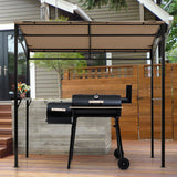 NNECW Patio Barbecue Canopy with Serving Shelf and Storage Hooks for Garden-Coffee
