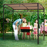 NNECW Patio Barbecue Canopy with Serving Shelf and Storage Hooks for Garden-Coffee