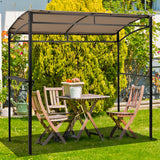 NNECW Patio Barbecue Canopy with Serving Shelf and Storage Hooks for Garden-Coffee