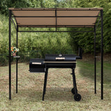 NNECW Patio Barbecue Canopy with Serving Shelf and Storage Hooks for Garden-Coffee