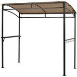 NNECW Patio Barbecue Canopy with Serving Shelf and Storage Hooks for Garden-Coffee