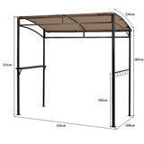 NNECW Patio Barbecue Canopy with Serving Shelf and Storage Hooks for Garden-Coffee