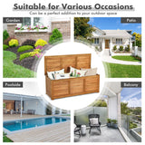 NNECW Wood Storage Box with Large Storage Space for Patio & Backyard