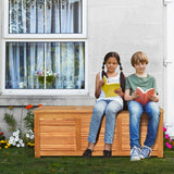 NNECW Wood Storage Box with Large Storage Space for Patio & Backyard