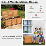 NNECW Wood Storage Box with Large Storage Space for Patio & Backyard