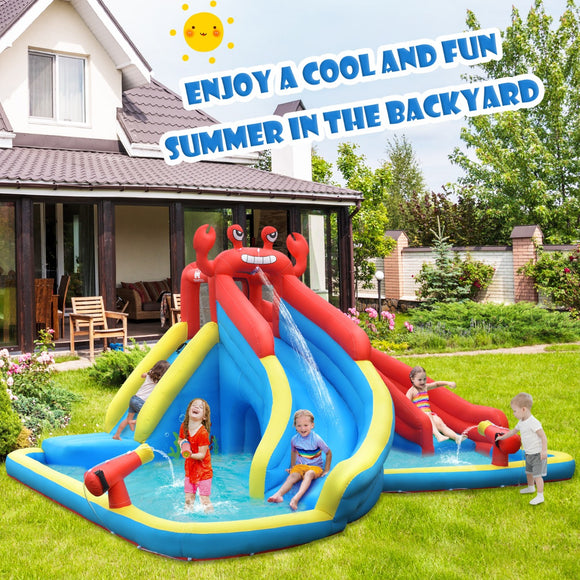 NNECW Inflatable Water Slide with Climbing Wall without Blower