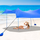 NNECW 3 x 2.8 M Portable Beach Sunshade with Waterproof Carry Bag for Camping Blue