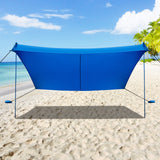 NNECW 3 x 2.8 M Portable Beach Sunshade with Waterproof Carry Bag for Camping Blue