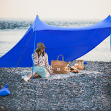 NNECW 3 x 2.8 M Portable Beach Sunshade with Waterproof Carry Bag for Camping Blue