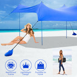 NNECW 3 x 2.8 M Portable Beach Sunshade with Waterproof Carry Bag for Camping Blue
