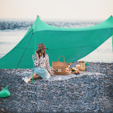 NNECW 3 x 2.8 M Portable Beach Sunshade with Waterproof Carry Bag for Camping Turquoise