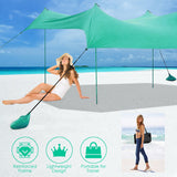 NNECW 3 x 2.8 M Portable Beach Sunshade with Waterproof Carry Bag for Camping Turquoise