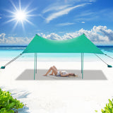 NNECW 3 x 2.8 M Portable Beach Sunshade with Waterproof Carry Bag for Camping Turquoise