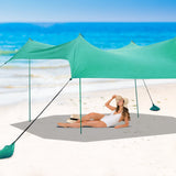 NNECW 3 x 2.8 M Portable Beach Sunshade with Waterproof Carry Bag for Camping Turquoise
