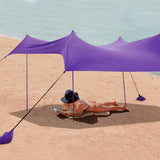 NNECW 3 x 2.8 M Portable Beach Sunshade with Waterproof Carry Bag for Camping Purple