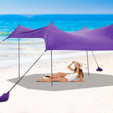 NNECW 3 x 2.8 M Portable Beach Sunshade with Waterproof Carry Bag for Camping Purple