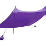NNECW 3 x 2.8 M Portable Beach Sunshade with Waterproof Carry Bag for Camping Purple