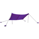 NNECW 3 x 2.8 M Portable Beach Sunshade with Waterproof Carry Bag for Camping Purple