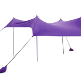 NNECW 3 x 2.8 M Portable Beach Sunshade with Waterproof Carry Bag for Camping Purple