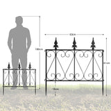 NNECW Metal Decorative Fence with Interlocking Design for Garden