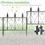 NNECW Metal Decorative Fence with Interlocking Design for Garden