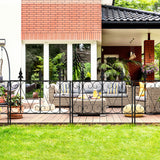 NNECW Metal Decorative Fence with Interlocking Design for Garden