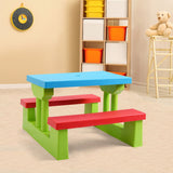 NNECW Kids Picnic Table Set with Removable Umbrella for Tea Time