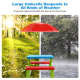 NNECW Kids Picnic Table Set with Removable Umbrella for Tea Time