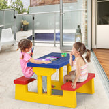 NNECW Kids Colorful Picnic Table Set with Removable Umbrella