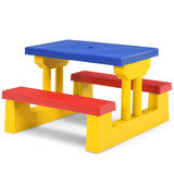 NNECW Kids Colorful Picnic Table Set with Removable Umbrella