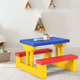 NNECW Kids Colorful Picnic Table Set with Removable Umbrella