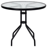 NNECW 80 cm Round Coffee Table with Umbrella Hole for Patio