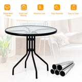NNECW 80 cm Round Coffee Table with Umbrella Hole for Patio