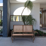 NNECW Loveseat Rocking Bench Chair for Patio &amp Backyard-Brown