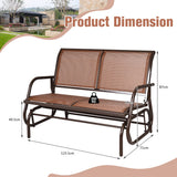 NNECW Loveseat Rocking Bench Chair for Patio &amp Backyard-Brown