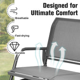NNECW Loveseat Rocking Bench Chair for Patio &amp Backyard-Gray