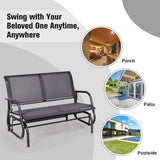 NNECW Loveseat Rocking Bench Chair for Patio &amp Backyard-Gray