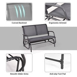 NNECW Loveseat Rocking Bench Chair for Patio &amp Backyard-Gray