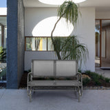 NNECW Loveseat Rocking Bench Chair for Patio &amp Backyard-Gray