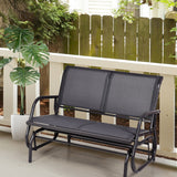 NNECW Loveseat Rocking Bench Chair for Patio &amp Backyard-Gray