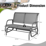 NNECW Loveseat Rocking Bench Chair for Patio &amp Backyard-Gray