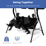NNECW 3 Seat Outdoor Patio Swing Chair with Adjustable Canopy for Backyard/Balcony
