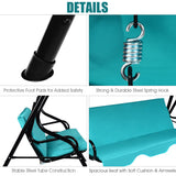 NNECW 3 Seat Outdoor Patio Swing Chair with Adjustable Canopy for Backyard/Balcony-Blue