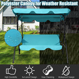 NNECW 3 Seat Outdoor Patio Swing Chair with Adjustable Canopy for Backyard/Balcony-Blue